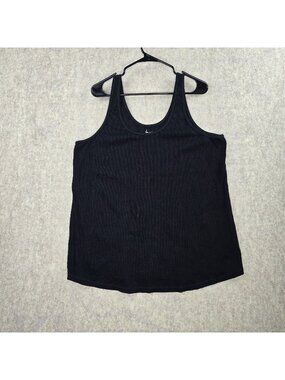 Lane Bryant Womens Black Tank Top Stretchy Cotton Blend Solid Size 26/28